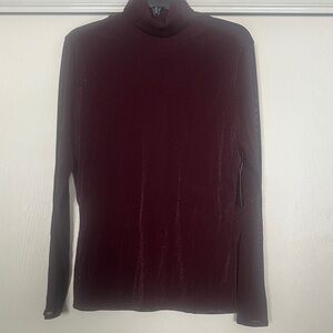 🆕INC International Concepts Burgundy Turtleneck Top